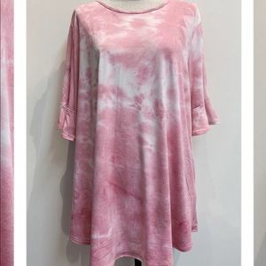 Pink Tie Dye Tunic - Plus
